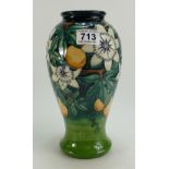 Moorcroft large passionfruit vase by Rachel Bishop. Silverline.