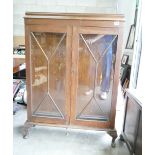 1930's Oak 2 door display cabinet.