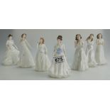 Royal Doulton figures Melody HN4117, Harmony HN4096, Joy HN3875, Cherish HN4442, Sentiments