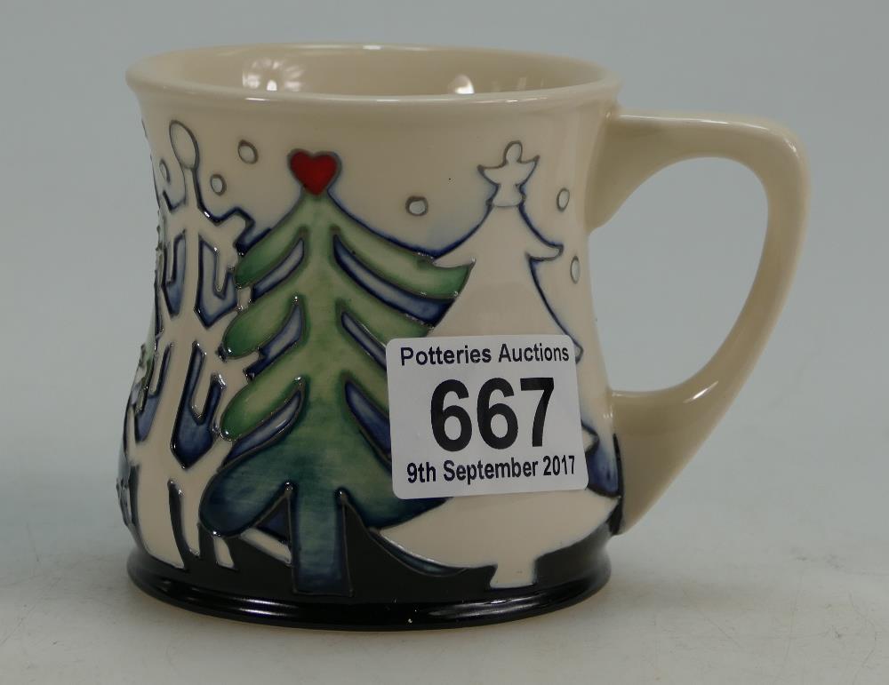 Moorcroft Christmas Wood mug designer Em