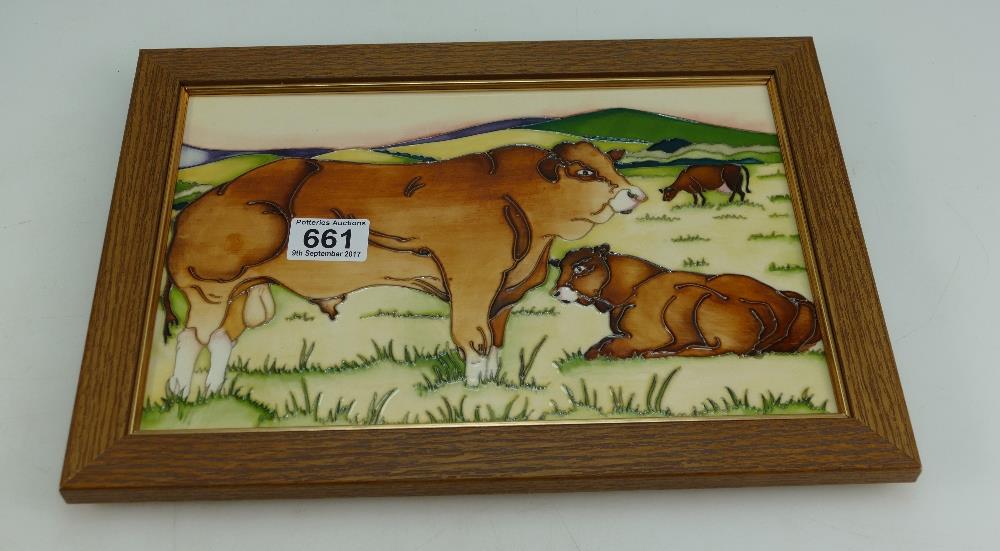 Moorcroft Limousin Bulls plaque from the