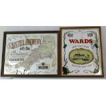Vintage Wards fine malt ales brewers since 1840 and St Austell Brewery framed advertising mirrors