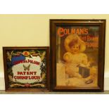 Vintage framed paper advertising poster featuring Colmans Flour together with Brown and Polson