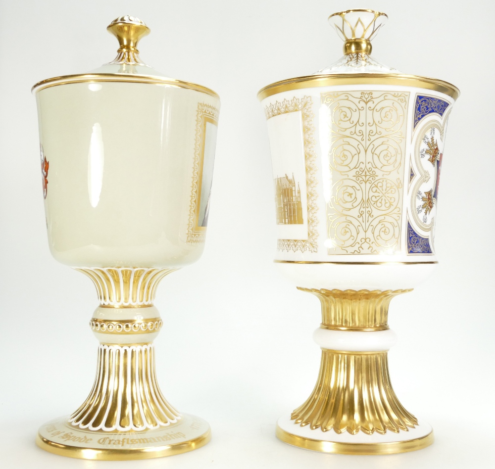 Spode - two large limited edition chalices 31cm & 32cm high. - Image 4 of 5