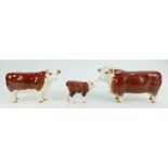 Beswick Hereford family comprising bull 1363A ,