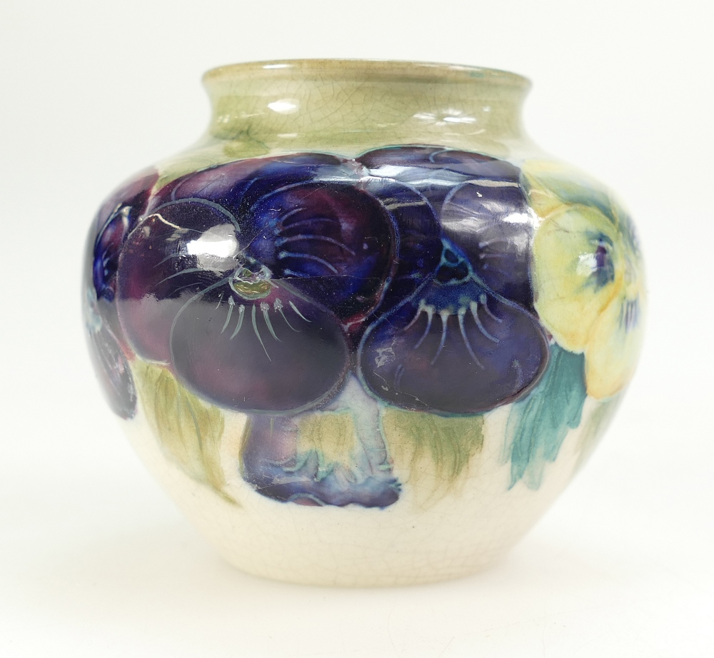 William Moorcroft small vase decorated in the Pansy design on white ground, height 5. - Image 2 of 3