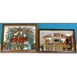 Vintage advertising mirrors for Chester's Brewery and William Stone's Best Bitter,
