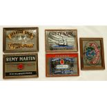A collection of framed advertising mirrors to include Spanish Gold Rum, Remy Martin Cognac,