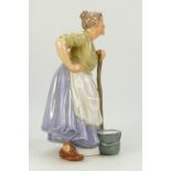 Rare Royal Doulton 1950's prototype figure of a cleaning maid with a mop & bucket,
