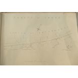 Shropshire Union Railway 1845 - 5 x large joined planning/engineering sheets 51cm x 77cm titled