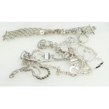 Selection of x 9 sterling silver bracelets 95.