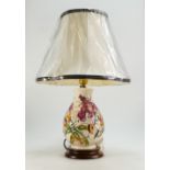 Moorcroft "A Family Through Flowers" lamp and shade height 47cm with shade