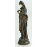 A. Carrier Belleuse "Liseuse" large bronze figure The Reader, marked Grand Prix Du Salon". Signed A.