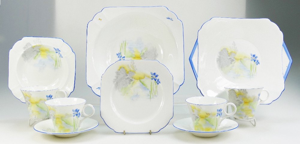 A good Shelley part teaset in pattern F2160 to include cups, saucers, side plates,