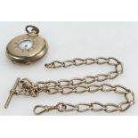 9ct gold hallmarked gents open link Albert watch chain. Length 39.5cm, weight 59.7 g.