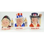 A collection of Royal Doulton Jim Beam whisky commissioned decanters to include Uncle Sam,