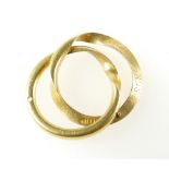 Tiffany rare gold split love ring, probably 22ct gold and dated 1898, 4.