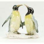 1930's Karl Ens ceramic figure group Emperor Penguins