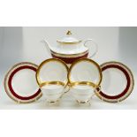 A collection of Aynsley Argost 8360 and Royal Doulton Kingston Ruby teaware items to include teapot,