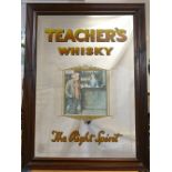 Vintage advertising mirror for Teachers The Right Spirit Whisky,