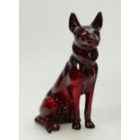 Royal Doulton Flambe small seated Alsation dog,
