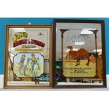 Vintage framed advertising mirrors for Camel Filters Turkish Cigarettes and Lambert and Butlers