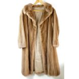 Ladies quality vintage blonde mink fur long coat,