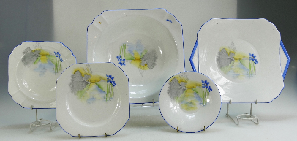 A good Shelley part teaset in pattern F2160 to include cups, saucers, side plates, - Image 2 of 4