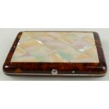 Victorian Tortoise purse inlaid with mother of pearl,