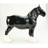 Beswick black shire horse 818, collectors club special. Gold back stamp but no BCC marking.