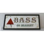 Vintage single Bass on draft framed advertising mirror