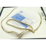 10 carat US gold & diamond necklace & tennis bracelet - certificate declaring 1ct approx diamonds