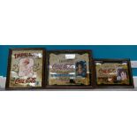 Vintage Coca Cola framed advertising mirrors featuring dimensions of largest 55cm x 46cm (3)