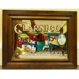 Vintage framed advertising mirror featuring Clarnico 'His Majesty Chocolate Assortment' dimensions