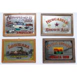 A collection of framed advertising mirrors to include Louisiana Steam Boat Co, Newcastle Brown Ale,