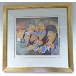 Beryl Cook, a limited edition print of four ladies playing cards "The Art of Wellbeing",