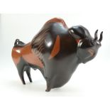 Beswick stylised model of a bull in brown & black colourway designed by Colin Melbourne,