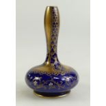 Early William Moorcroft Macintyre Aurelian ware small gilded vase on blue ground,