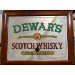 Vintage framed advertising mirrors featuring Dewars Scotch Whisky by appointment to Queen Victoria