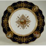 Coalport cabinet plate handpainted with various panels,