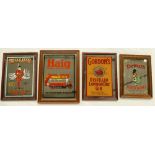 A collection of framed advertising mirrors to include Haig Scotch, Gordon's Dry Gin,