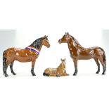 Beswick Dartmoor Pony family set comprising Warlord,