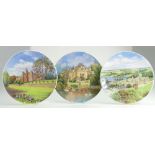A collection of Reg Johnson hand painted and signed castle plates (commissioned by Royal Doulton as