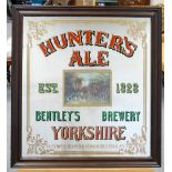Vintage framed advertising mirrors featuring Hunters Ale for Bentley's Breweries Yorkshire