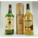 Knockando pure single malt scotch whisky 70cl in original tin and 1 litre John Jameson & sons Irish