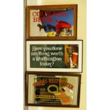 Vintage framed advertising mirrors featuring Stones Bitters,