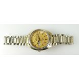 Omega gents vintage gold plated Seamaster Cosmic 2000 day/date automatic wristwatch with original