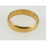 22ct gold wedding ring, 6.