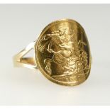 Sovereign gold ring 10.9g very large mans size - 5 sizes bigger than Z approx.