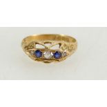 Victorian 18ct sapphire & diamond ring, 2.